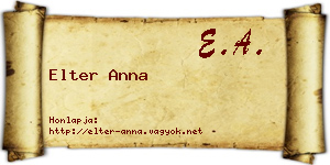 Elter Anna névjegykártya